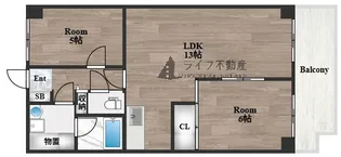 コープ野村深江橋【3階】の間取り