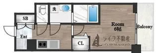 エスリードザ・カレント大阪【4階】の間取り