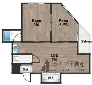 コーポウエスト神路【4階】の間取り