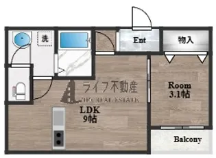 F+style東大阪本庄1号館【2階】の間取り