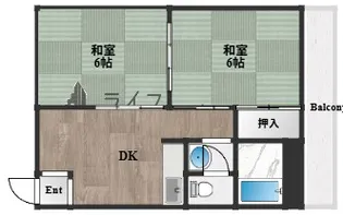シャトー新町【4階】の間取り