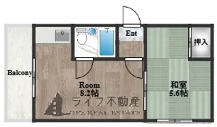 シャトー深江橋【3階】の間取り