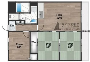 グランドール新石切【1階】の間取り