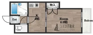 リバーサイド瓢箪山【3階】の間取り