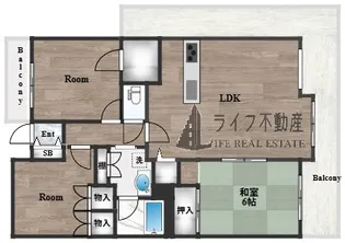 エスリード東花園【607号室】の間取り