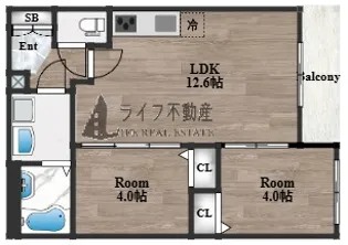 Tio Fleur【2階】の間取り