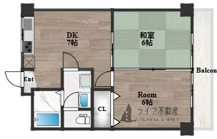 サンハイツ大和【4階】の間取り