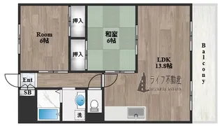 シロハイヌ小阪【3階】の間取り