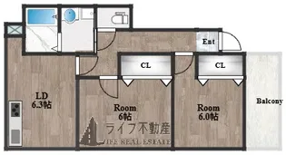 fit六万寺【1階】の間取り