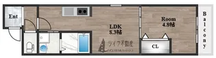 フジパレス八戸ノ里Ⅲ番館【3階】の間取り