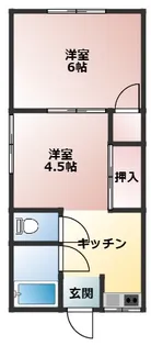 駒三ハウス【202号室】の間取り