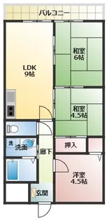 リヴェール三室【4階】の間取り