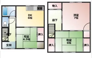 奈良県生駒郡斑鳩町龍田3丁目【一戸建】の間取り