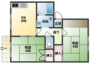 ファミール若草B【2階】の間取り
