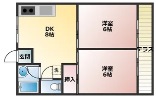 万葉第2ハイツ【1階】の間取り