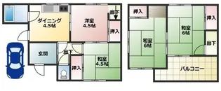 大阪府東大阪市日下町2丁目【一戸建】の間取り