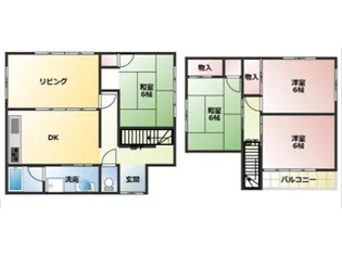 大阪府柏原市本郷3丁目【一戸建】の間取り