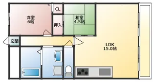 リヴェール三室【4階】の間取り