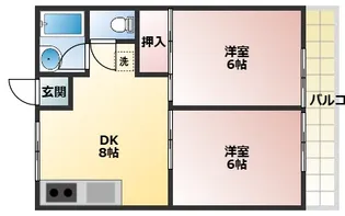 万葉第2ハイツ【2階】の間取り