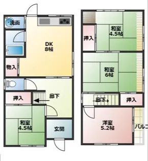 奈良県生駒郡斑鳩町法隆寺東2丁目【一戸建】の間取り