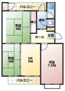 三室山コープタウン8号棟【4階】の間取り