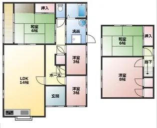 奈良県生駒郡斑鳩町法隆寺1丁目【一戸建】の間取り