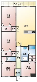 チサンマンションⅡ番館【4階】の間取り