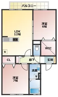 ウィルモア柏木【2階】の間取り