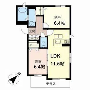 シエル クレール【105号室】の間取り