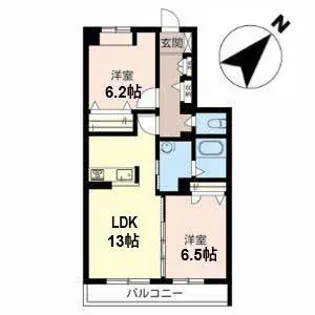 シャーメゾンけやき通り【203号室】の間取り