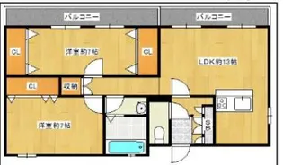 清水丘ホワイトハウス【2階】の間取り