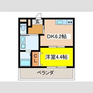 Richesse 一条通【204号室】の間取り