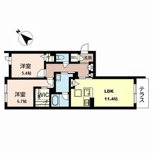 リラフォート パイン【103号室】の間取り