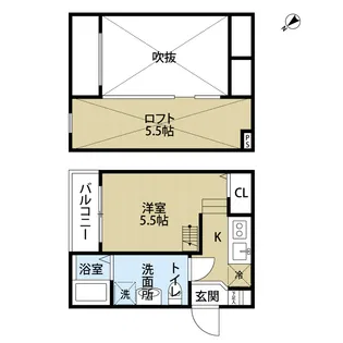 フェリオ北清水(フェリオキタシミズ)【201号室】の間取り