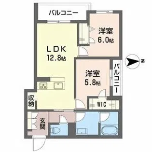 スプレンドーレ新金岡【203号室】の間取り