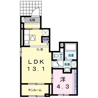 イノセントコートⅢ【106号室】の間取り