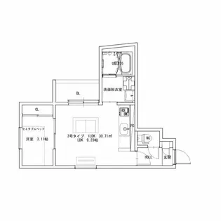 REGALEST初芝【203号室】の間取り