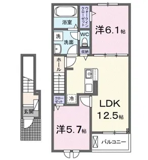 ゾーナ・ヴェルデⅡ番館【2階】の間取り