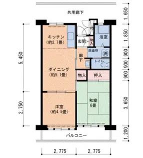 UR津久野南【5階】の間取り