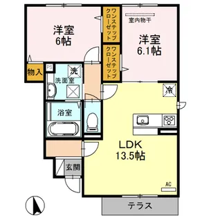 東山ヒルズⅢ【1階】の間取り