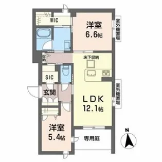 SouthMaizonさくら【1階】の間取り