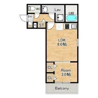 ジーメゾン鳳南クレール【1階】の間取り