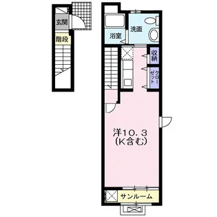 フェリオ津久野【2階】の間取り