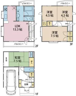 大阪府高石市西取石1丁目【一戸建】の間取り