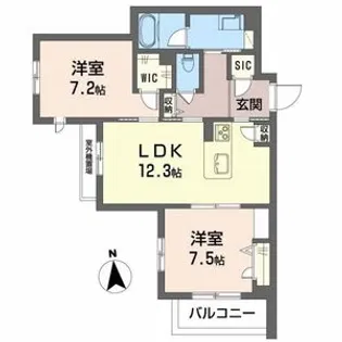 SouthMaisonさくら【2階】の間取り