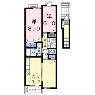 大阪府堺市中区辻之【アパート】の間取り