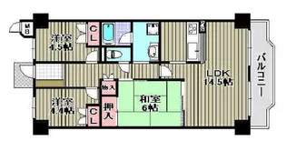 エンゼルハイム上野芝【4階】の間取り