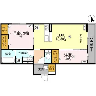 パサログランデ中百舌鳥町4丁【2階】の間取り