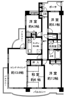 ルネ・ヒューマンガーデン和泉【5階】の間取り