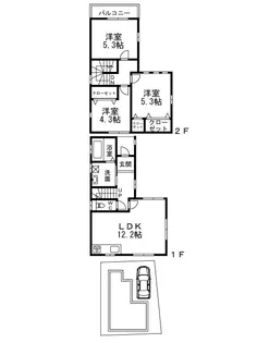 大阪府高石市東羽衣5丁目【一戸建】の間取り